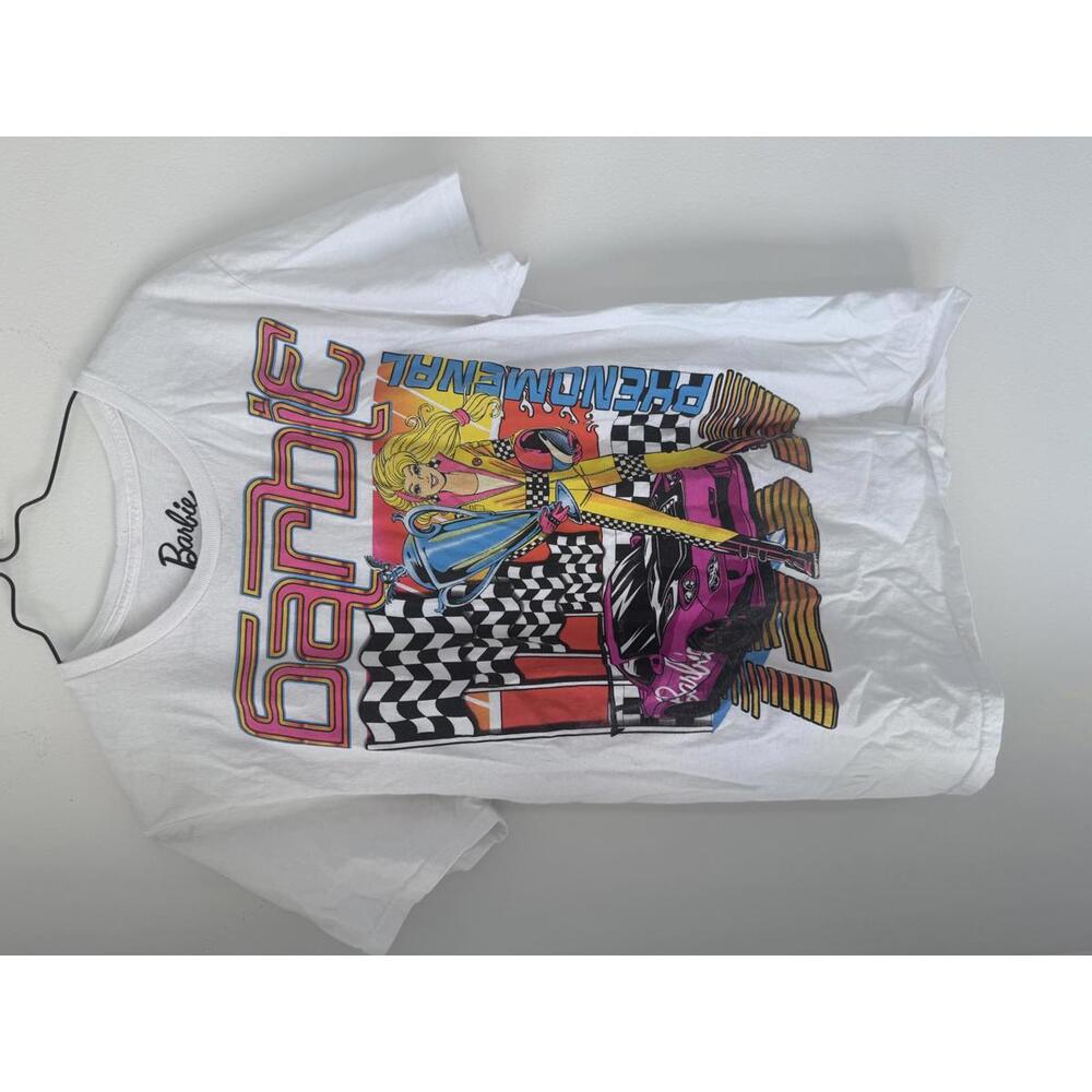 Barbie Racing Graphic Tee Women's Size Medium